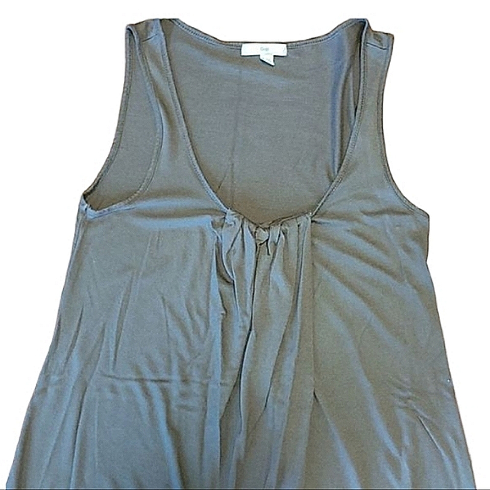 GAP Flowy Fit Boho Tunic Tank Top Oversized Sleeveless Blouse Front Ruching XS